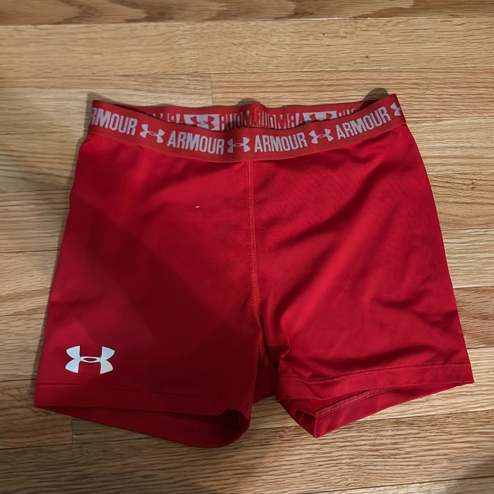 Under Armour Red Women's Athletic Compression Shorts